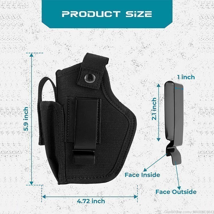 Tactical Concealed Carry Left/right Hand Pistol IWB OWB w/ Mag Pouch FOR GL-img-1