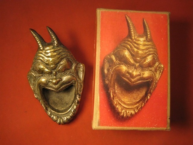 Horned Evil Devil Head Satan Demon Incense Burner Ash Tray  Silver?-img-8