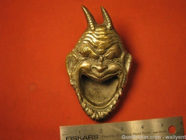Horned Evil Devil Head Satan Demon Incense Burner Ash Tray  Silver?-img-16