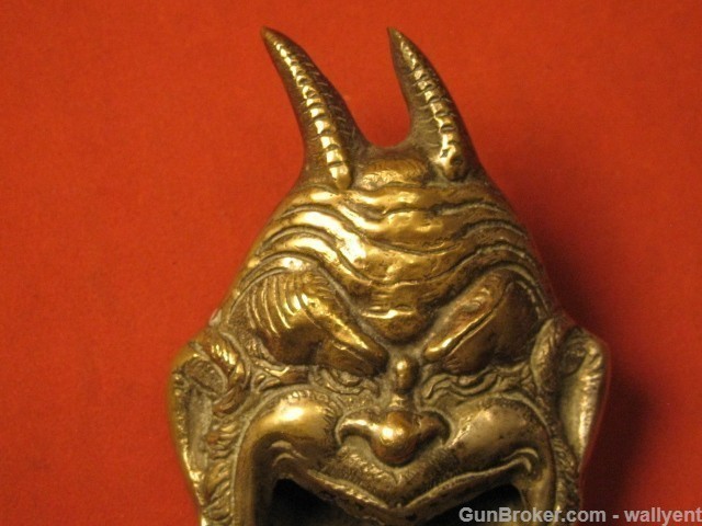 Horned Evil Devil Head Satan Demon Incense Burner Ash Tray  Silver?-img-4