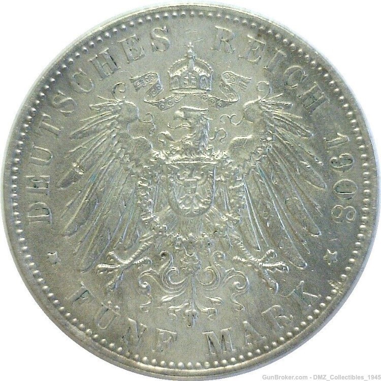 1908 German Silver Coin-img-1