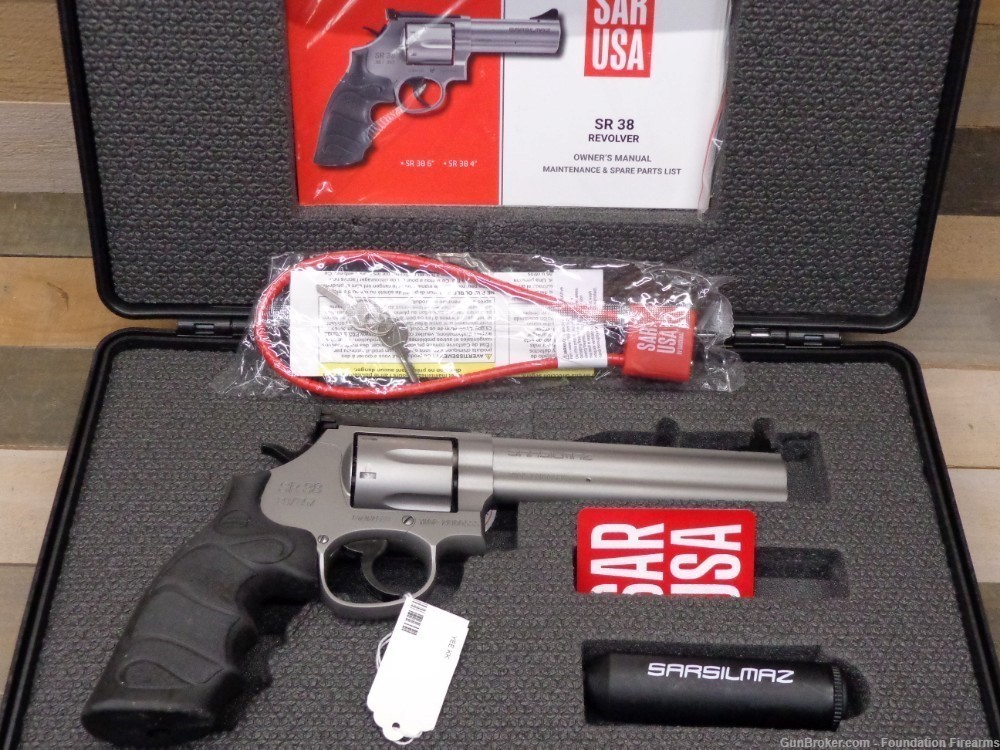 NEW - SARSILMAZ SAR SR 38 .38/.357 mag Stainless 6" Revolver  SARSR38ST6-img-5