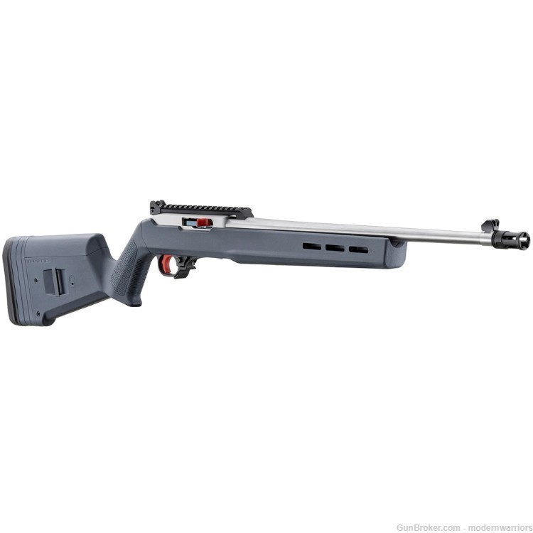Ruger 10/22 60th Anniv Series - 18.5" Barrel (.22 LR) - Stainless/Grey/Red-img-2