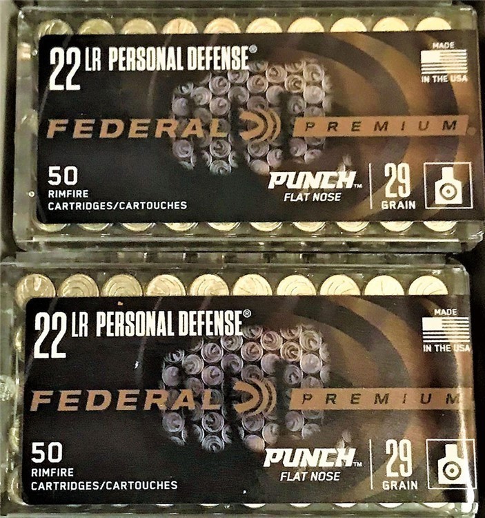 22 LR Federal PUNCH Personal Defense NICKEL Cased PUNCH 100 Rounds-img-0