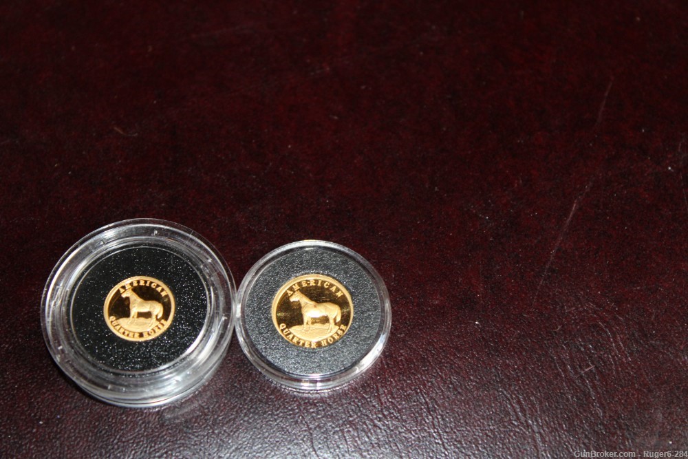 1/10 oz .9999 GOLD American Quarter Horse Coin Republic of Liberia  2000 -img-2
