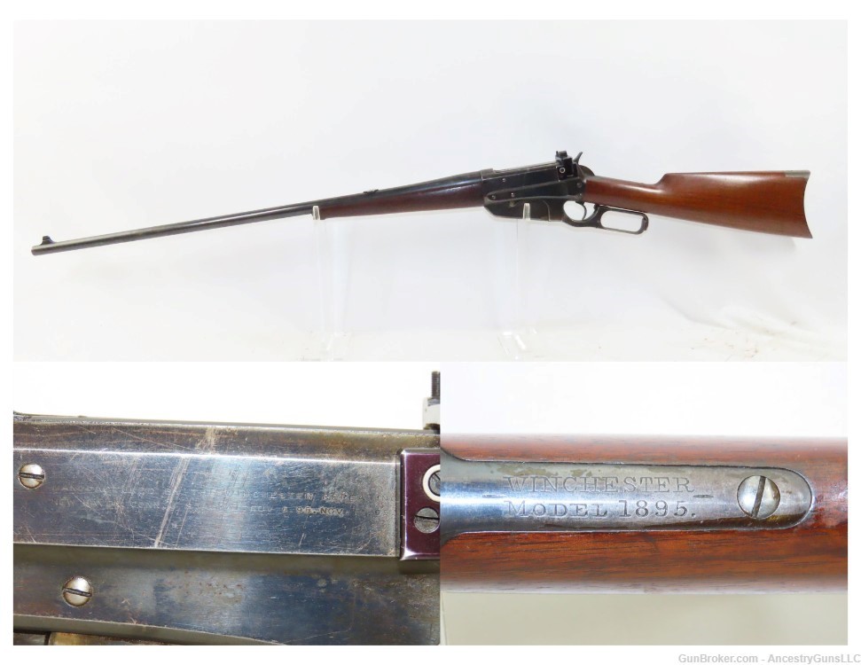 Antique WINCHESTER M1895 .30-40 KRAG US Lever Action Rifle John Moses Brown-img-0