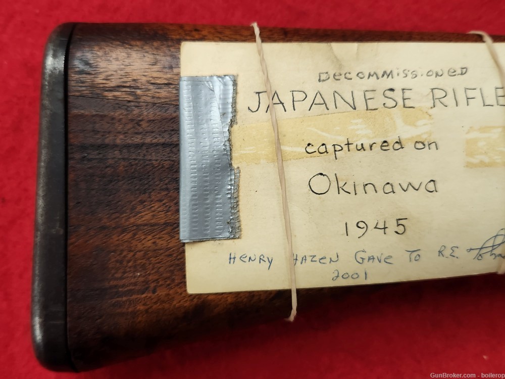 Japanese Type 99 Rifle 7.7 WW2 Vet bring back card Okinawa Arisaka PENNY -img-2