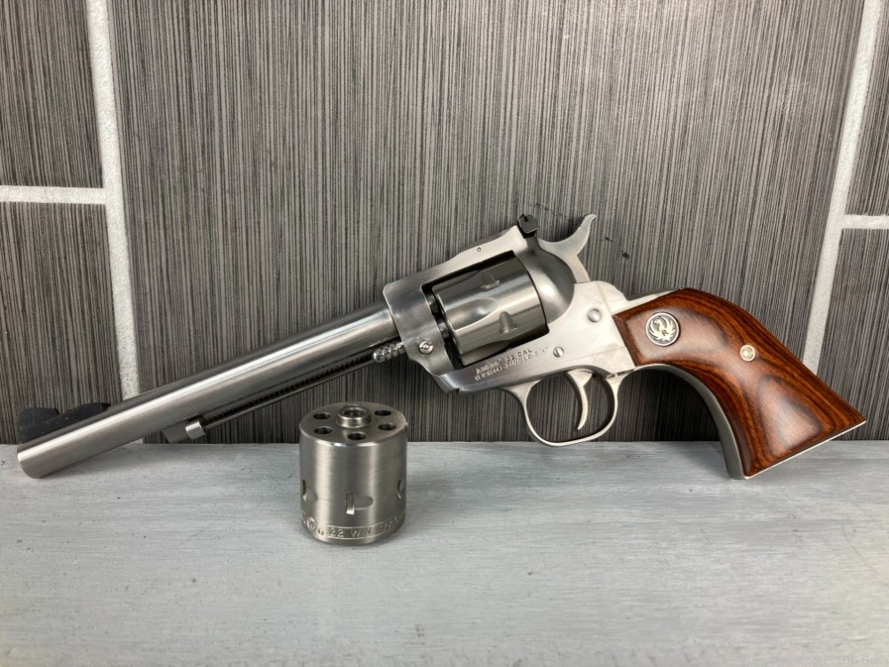 Ruger Stainless New Model Single Six Hardwood with .22LR and .22 WMR 6.5"-img-0