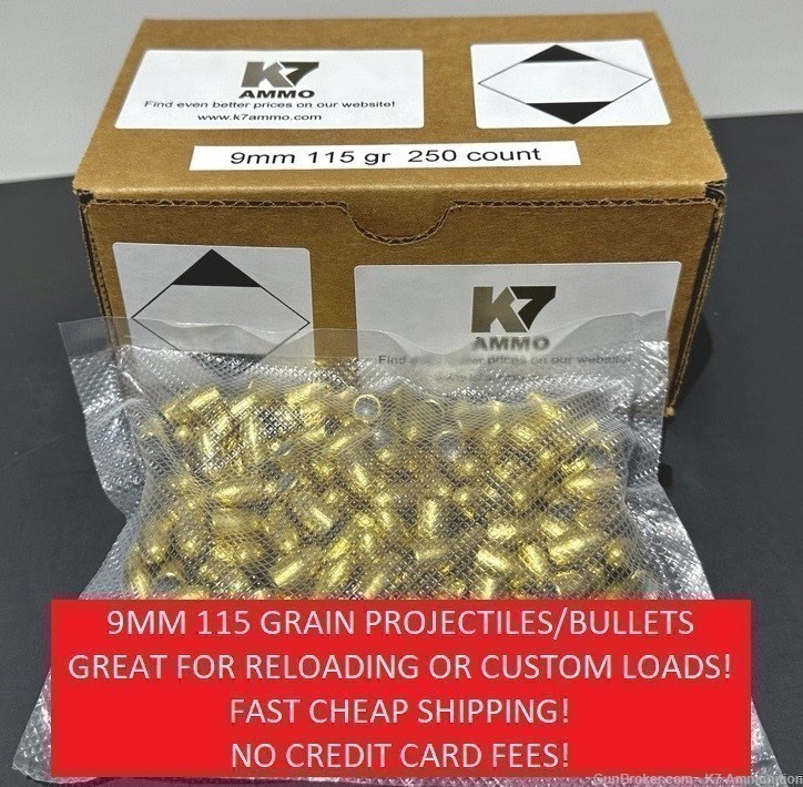 9mm 115 Grain FMJ Bullets/Projectiles-img-0
