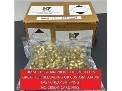9mm 115 Grain FMJ Bullets/Projectiles