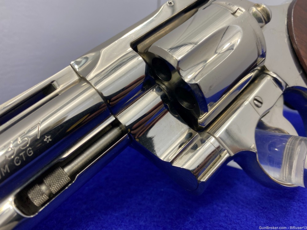1975 Colt Python .357 Mag 4" -GORGEOUS NICKEL MODEL- Stunning Snake Example-img-15