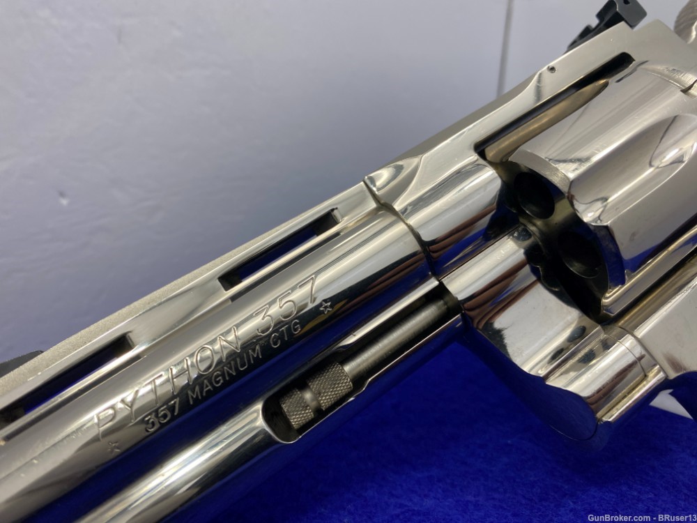 1975 Colt Python .357 Mag 4" -GORGEOUS NICKEL MODEL- Stunning Snake Example-img-20