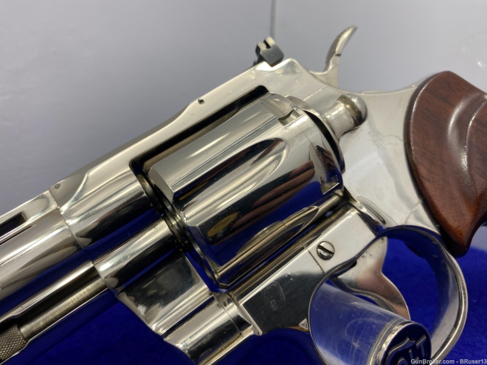 1975 Colt Python .357 Mag 4" -GORGEOUS NICKEL MODEL- Stunning Snake Example-img-19