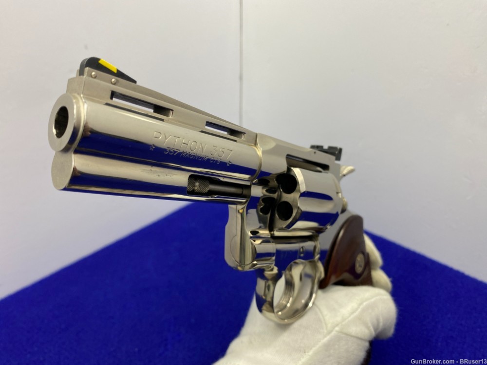 1975 Colt Python .357 Mag 4" -GORGEOUS NICKEL MODEL- Stunning Snake Example-img-53