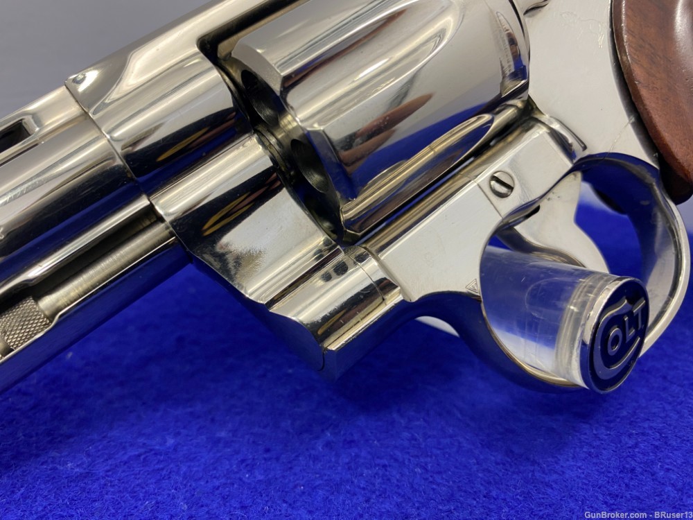1975 Colt Python .357 Mag 4" -GORGEOUS NICKEL MODEL- Stunning Snake Example-img-14