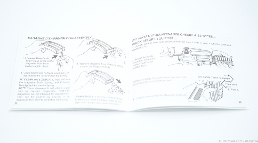 BUSHMASTER XM15 RIFLE OWNER MANUAL/INSTRUCTION BOOK WARRANTY CARD SLING SET-img-8
