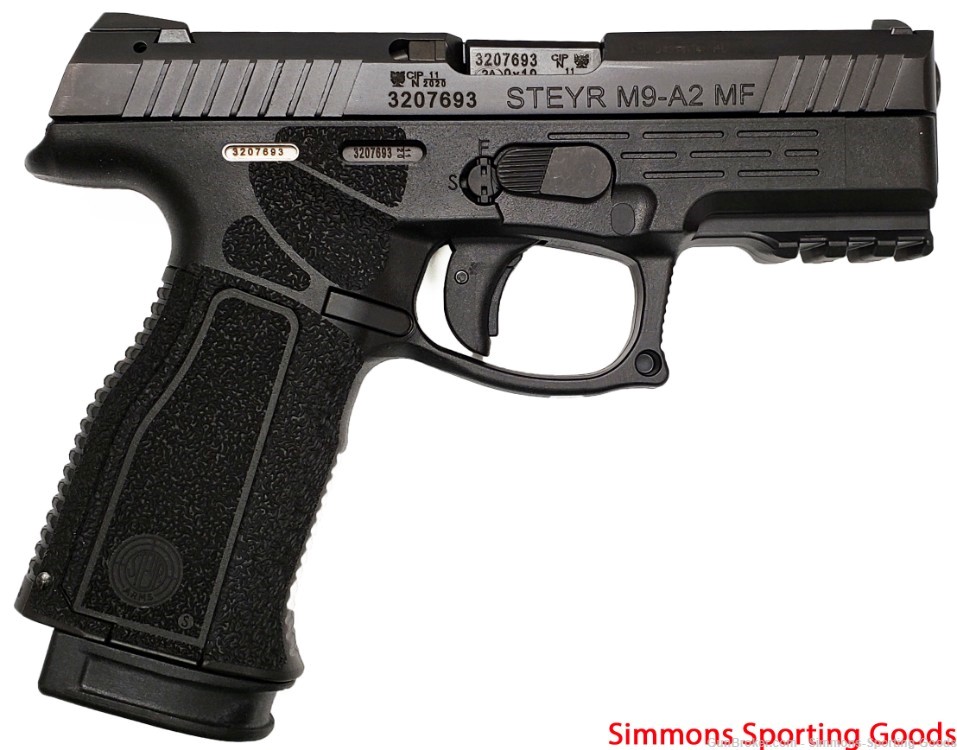 Steyr M9A2MF (78.223.2HO) 4.1" 9mm 17Rd Semi Auto Pistol - Black-img-1