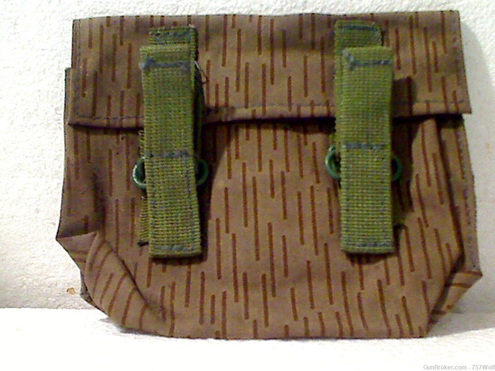 Surplus East German Raindrop Pattern 3 Section Mag Pouch For Web Belts-img-0