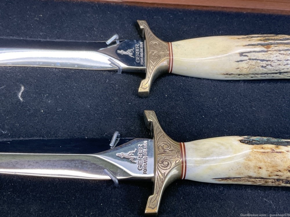 RARE Gerber Presidents Collection Mark I & Mark II #419 Of 1000 Stag Dagger-img-11