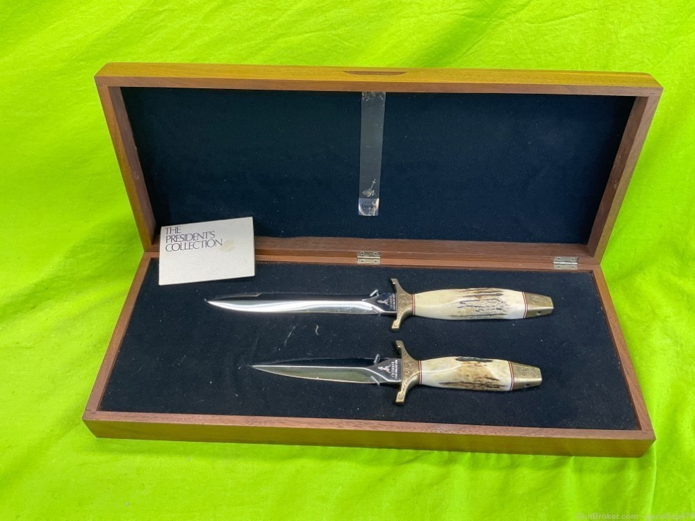 RARE Gerber Presidents Collection Mark I & Mark II #419 Of 1000 Stag Dagger-img-7
