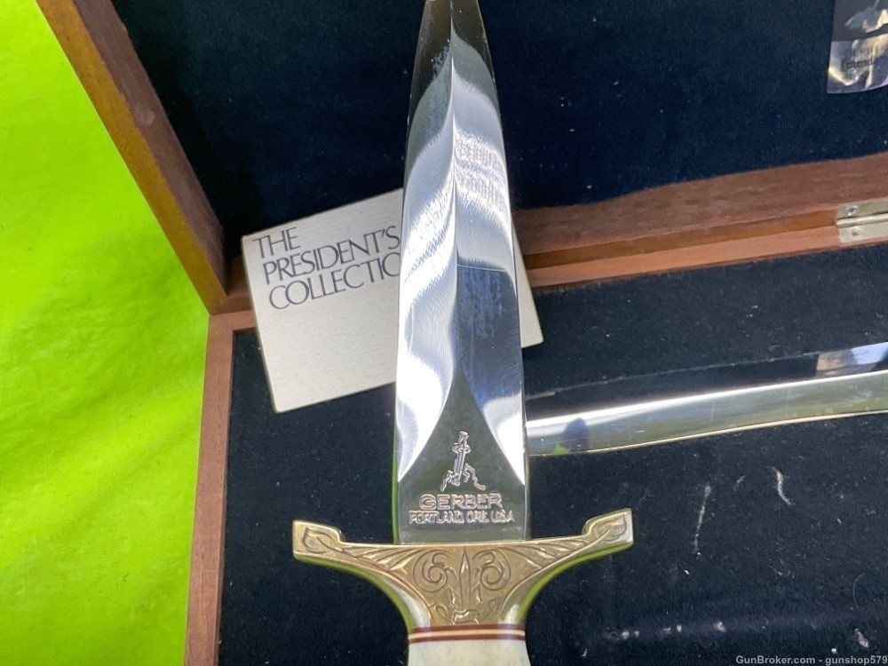 RARE Gerber Presidents Collection Mark I & Mark II #419 Of 1000 Stag Dagger-img-23