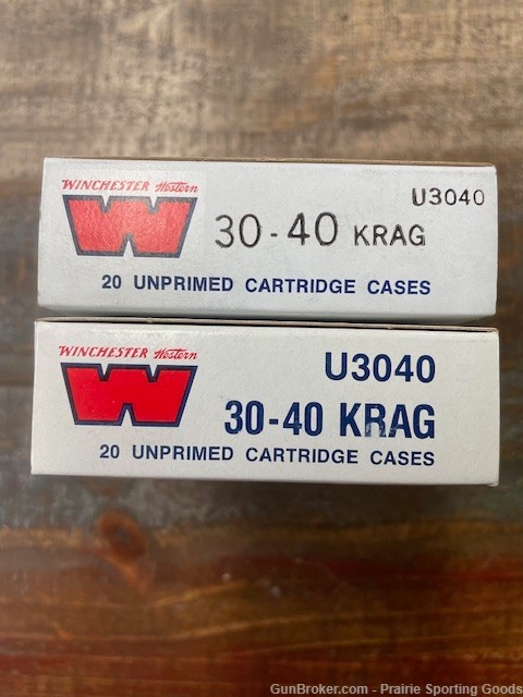 Winchester Western 30-40 Krag Unprimed Brass -img-1