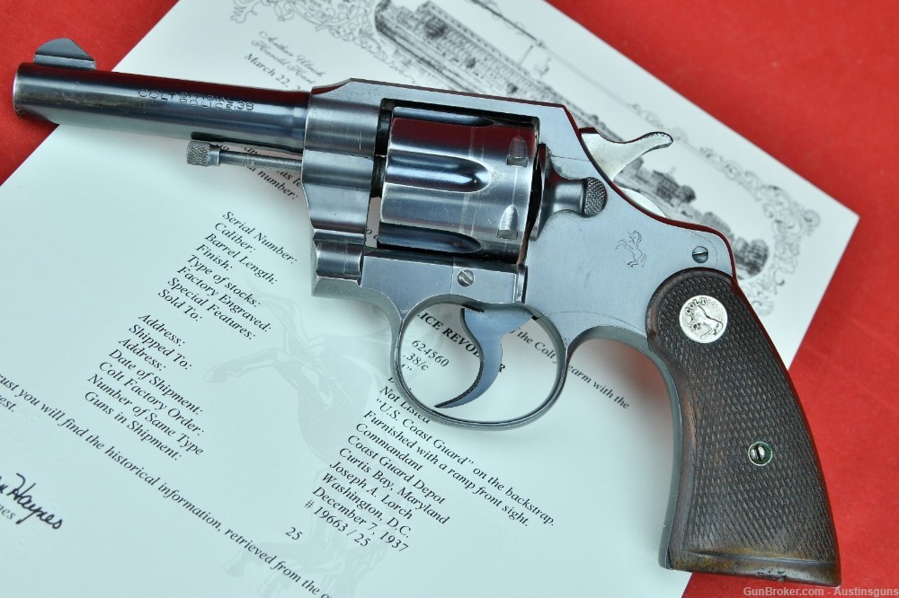 RARE 1937 Colt Official Police Revolver - *U.S. COAST GUARD MARKED*-img-0