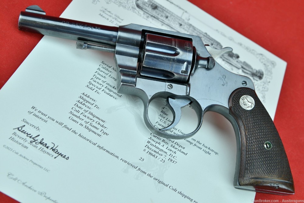 RARE 1937 Colt Official Police Revolver - *U.S. COAST GUARD MARKED*-img-45