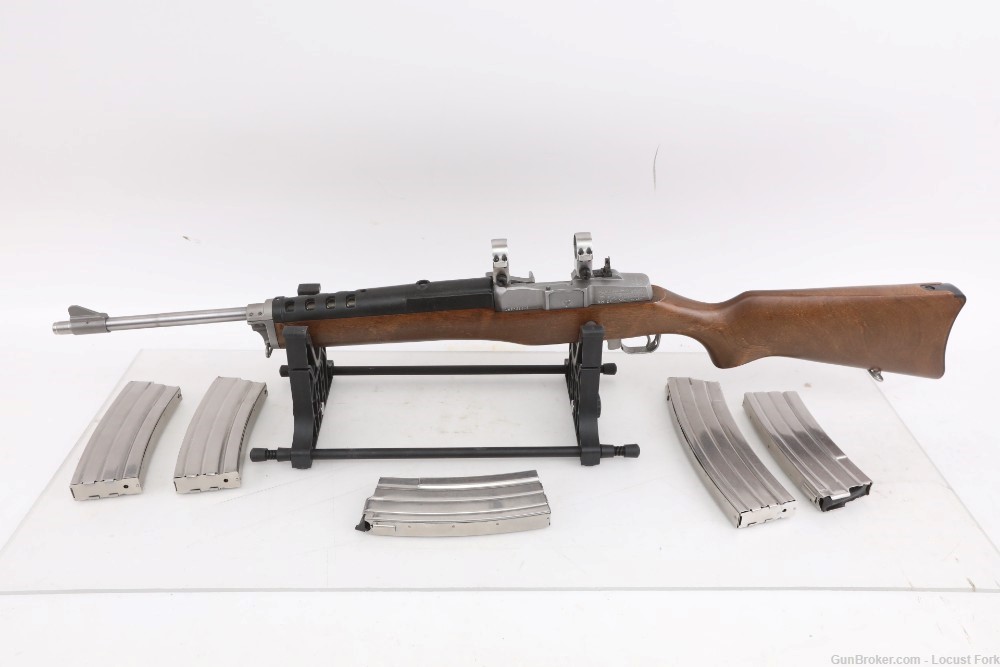 Ruger Mini-14 Ranch 223 Remington 18.5" Stainless FIVE Stls Mags SUPER NICE-img-0