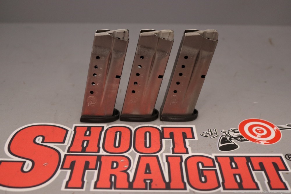 Lot O' Three (3) Smith & Wesson M&P9 Shield 9mm 7rd Magazines (OEM)-img-1