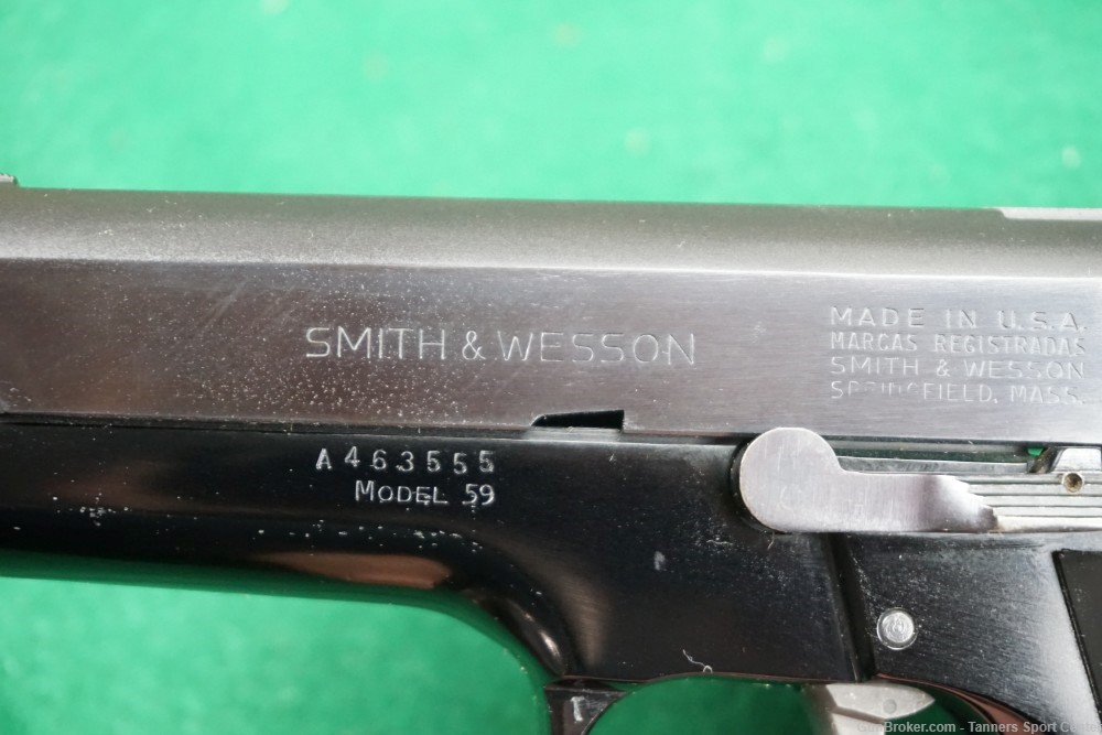 Excellent 1977-78 S&W Smith 59 No-Dash 9 9mm 4" w/ Box & Manual No Reserve-img-3