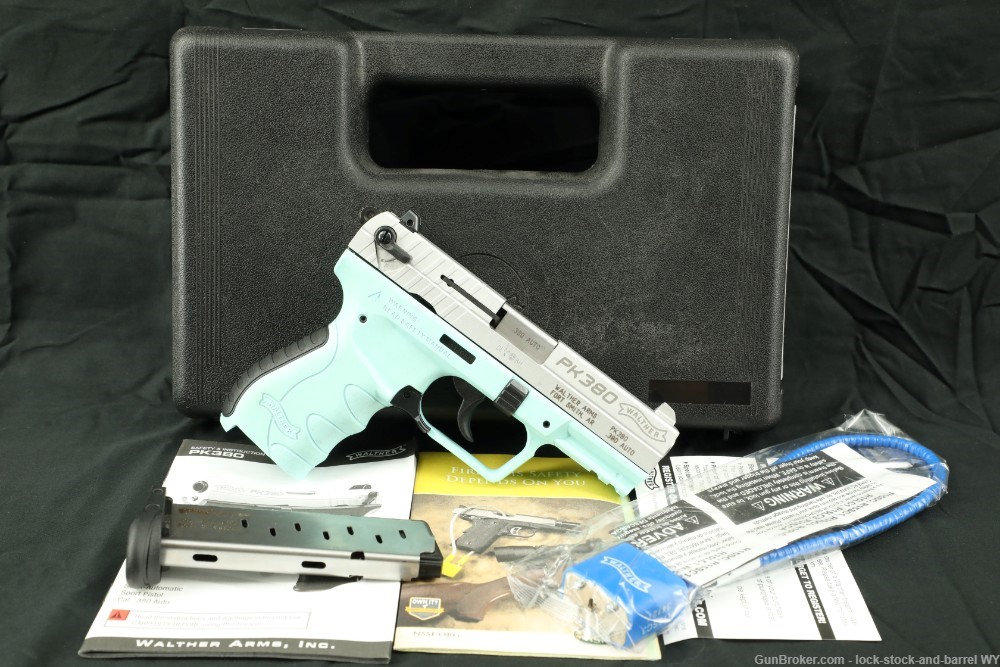 Walther Arms Pk380 .380 ACP 3.66” Semi-Auto Pistol Angel Blue-img-2