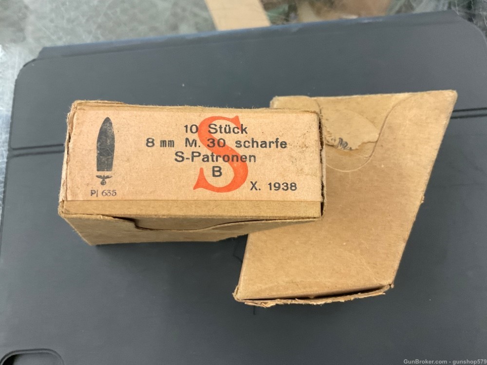 WW2 GERMAN AUSTRIA STEYR 8X56R 8MM STRAIGHT PULL 10RD BOX ORIGINAL WWII-img-0