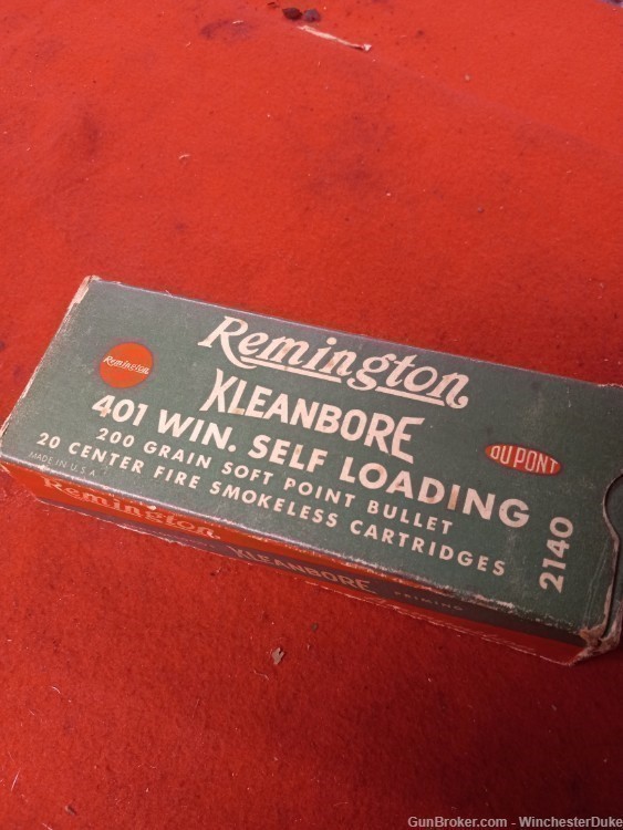 remington kleanbore -  401 winchester   - one full box ammo -img-0