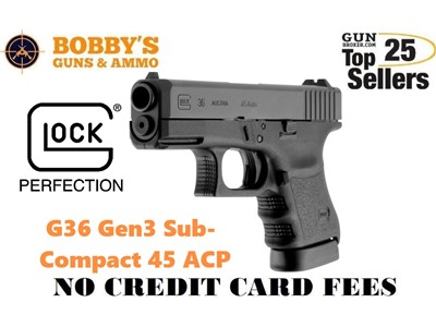 Glock PI3650201FGR G36 Gen3 Sub-Compact 45 ACP 6+1 3.78"