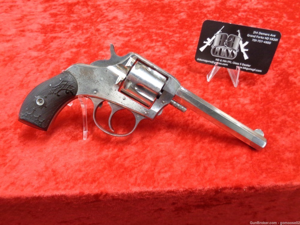 H&R The American Double Action Revolver 32 S&W Nickel 5 Shot C&R WE TRADE!-img-0