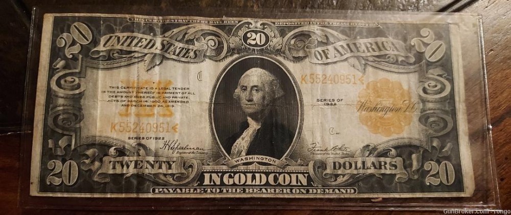 1922 $20 GOLD CERTIFICATE-img-0