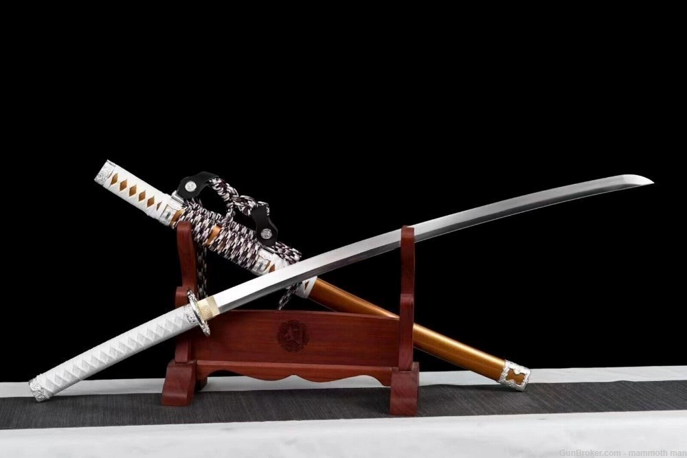 White Spring Steel Japanese Samurai sword -img-3
