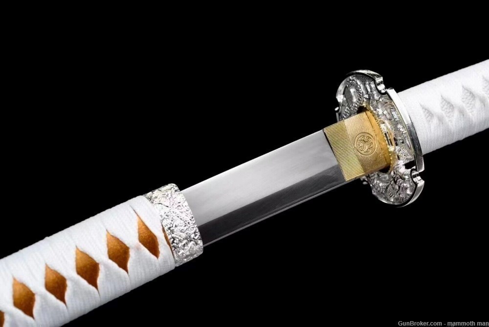 White Spring Steel Japanese Samurai sword -img-0