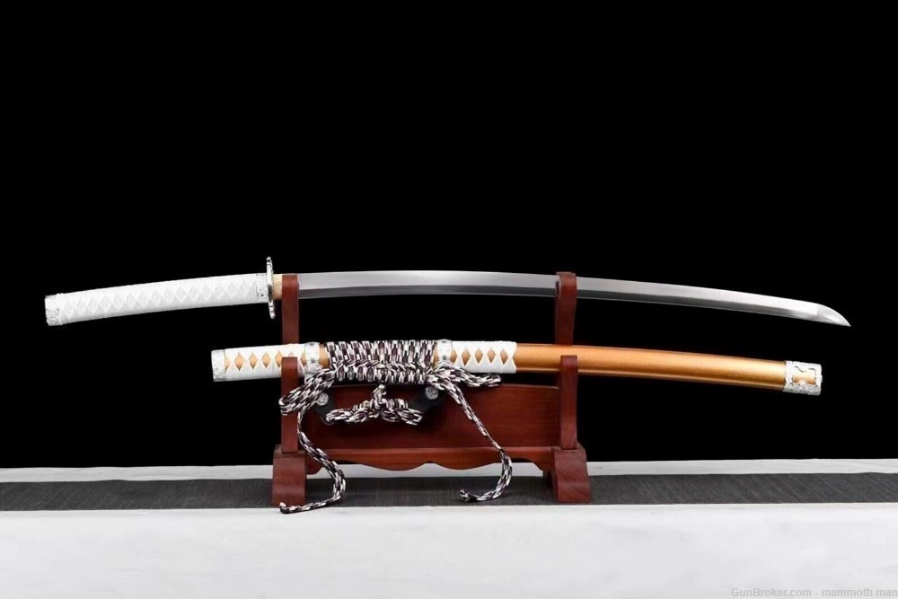 White Spring Steel Japanese Samurai sword -img-4