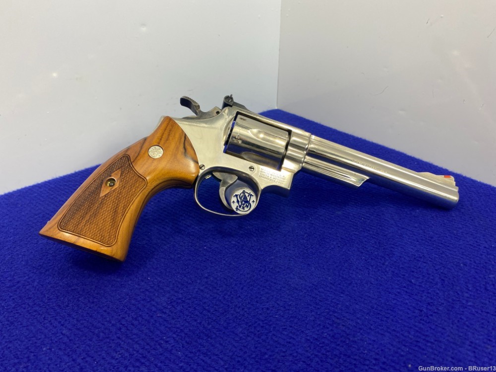 1985 Smith Wesson 19-5 .357 Mag Nickel 6" *INCREDIBLE 357 COMBAT MAGNUM*-img-0