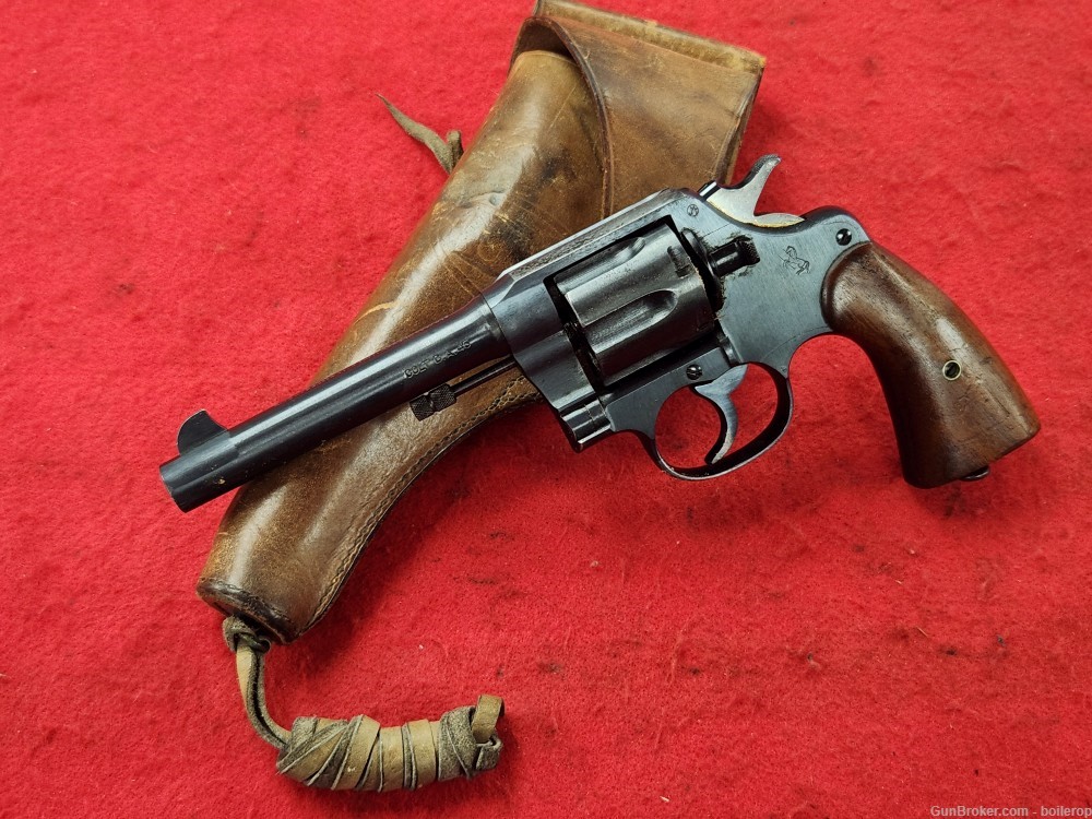 WW1 Colt 1917 Revolver, .45acp, US property marked, w/named holster -img-71