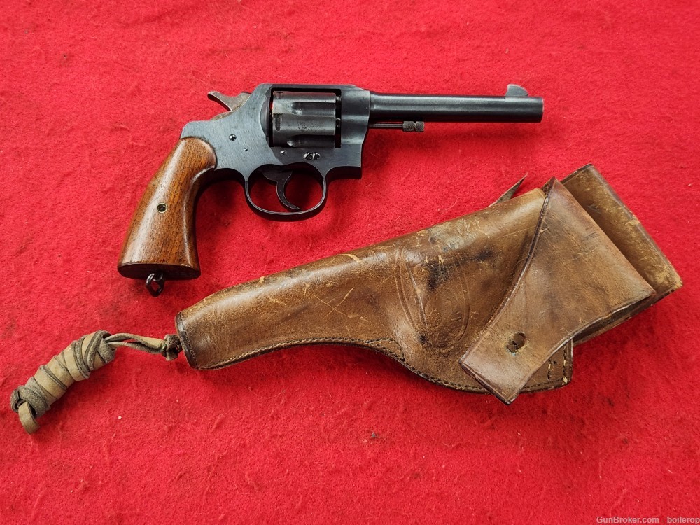 WW1 Colt 1917 Revolver, .45acp, US property marked, w/named holster -img-0