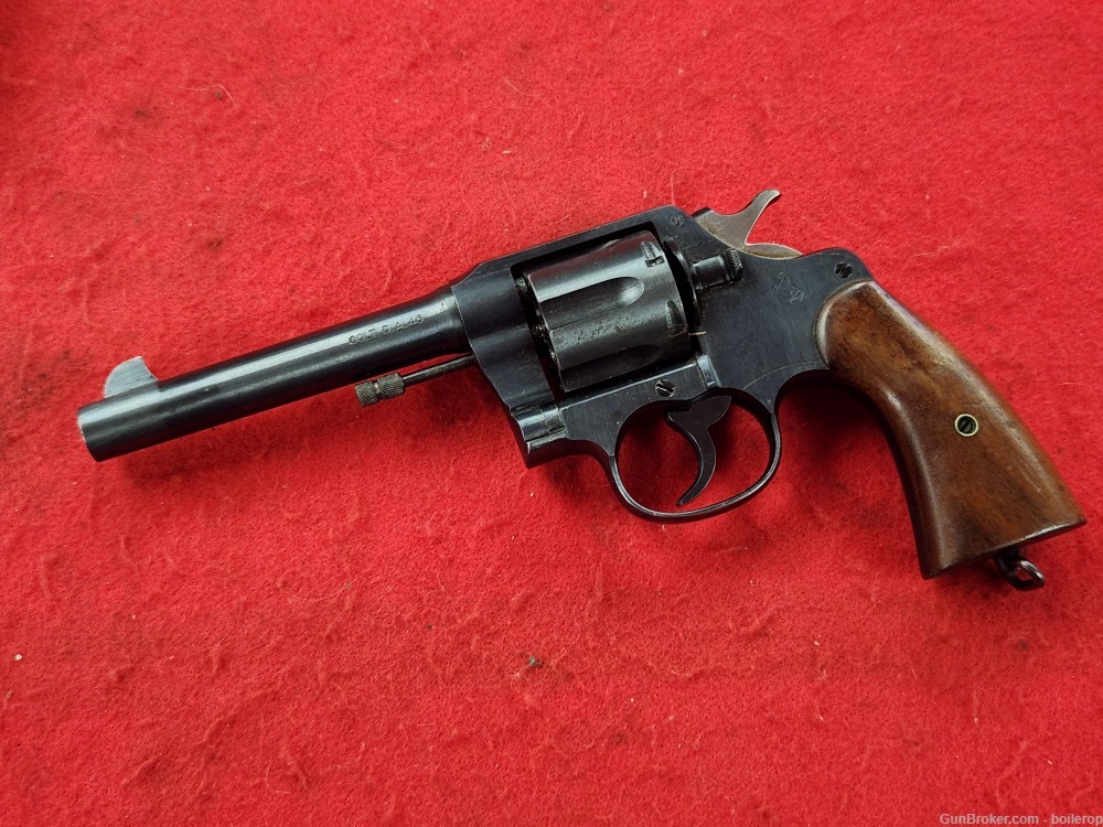 WW1 Colt 1917 Revolver, .45acp, US property marked, w/named holster -img-2