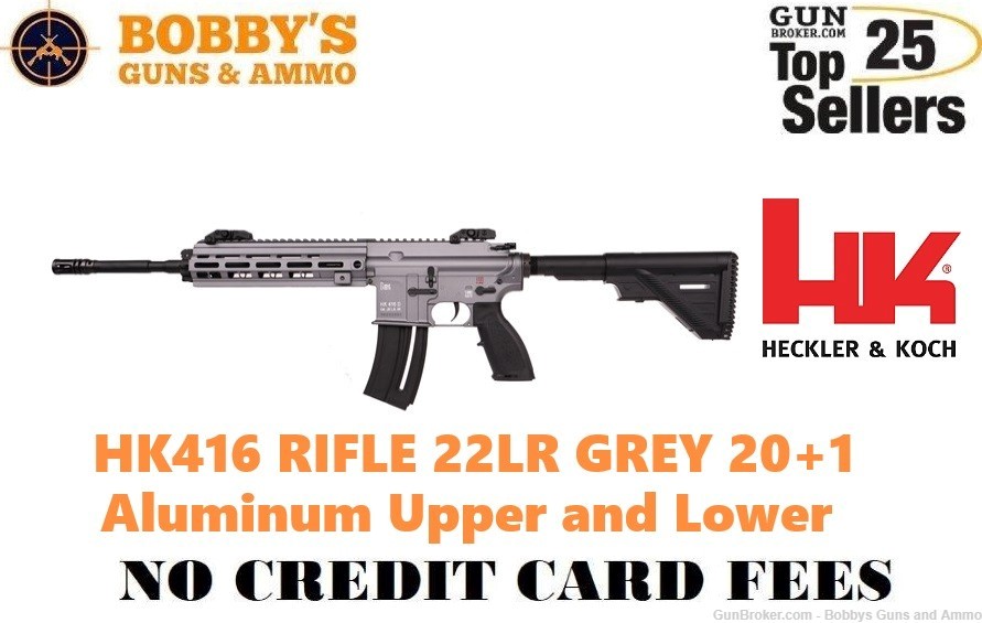 Heckler and Koch (HK USA) Hk416 Rifle 22LR Grey 20+1 "NO CREDIT CARD FEE"-img-0