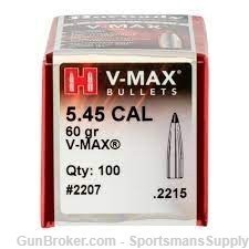 100 Count of Hornady V-Max 5.45 Cal 60 Gr RELOADING BULLETS ONLY!-img-0