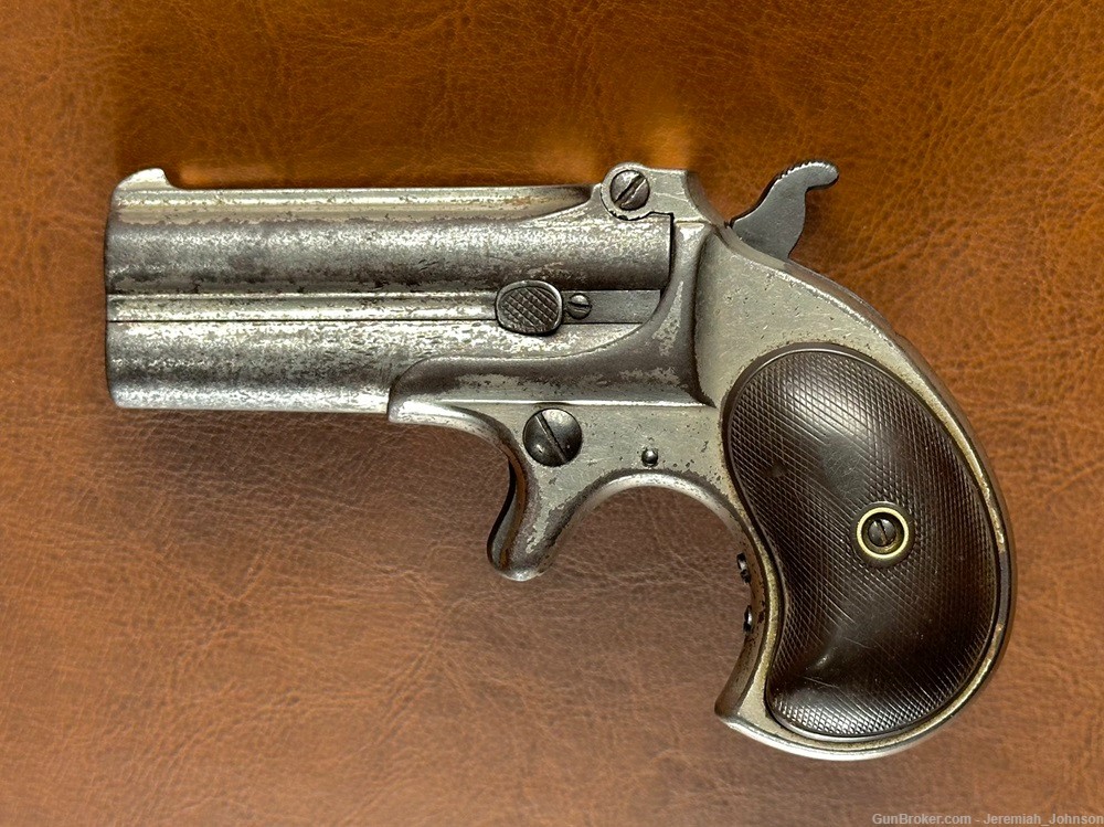 Remington Model 95 Over Under .41 Cal Double Deringer Pocket Pistol Nickel-img-1
