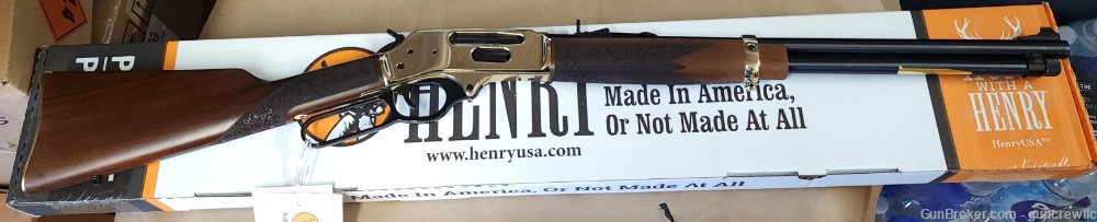 Henry Side Gate Lever Action Brass Walnut H024-35 Rem 35Rem 20" Layaway-img-1