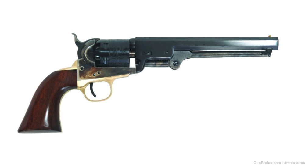 Cimarron 1851 Navy Oval Black Powder .36 Caliber Revolver 7.5" Walnut CA000-img-1