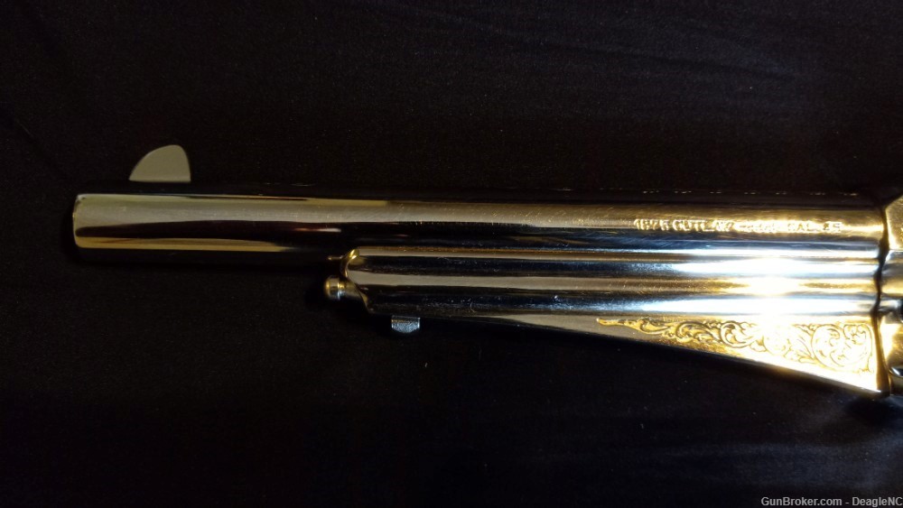 Taylor/Uberti Laser Engraved SA 1875 Outlaw Nickel 7.5" Barrel .45 Colt-img-2